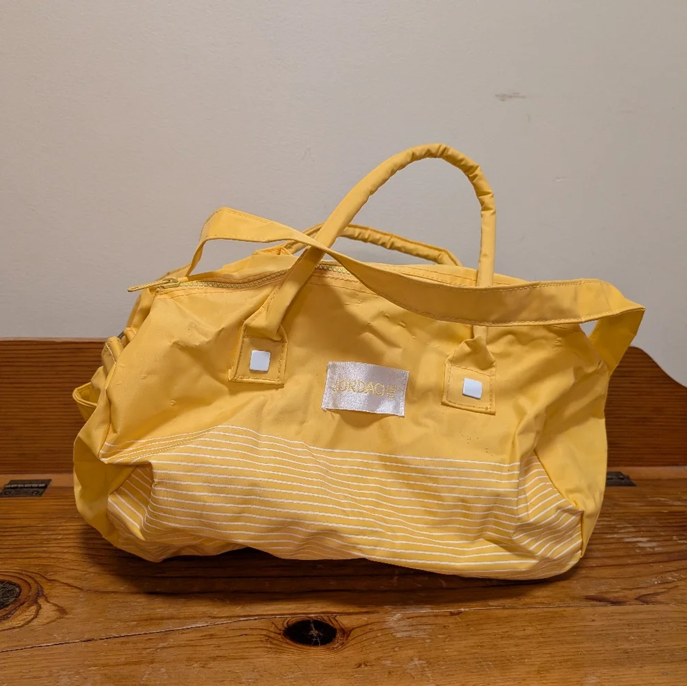 Y2K Jordache Yellow Weekender model off duty Duffel Bag Retro